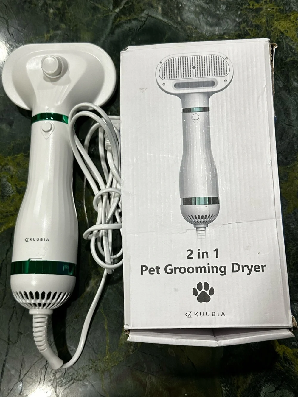 2-in-1 Pet Grooming Dryer Blower With Brush Adjustable Temperature For Dogs Cats